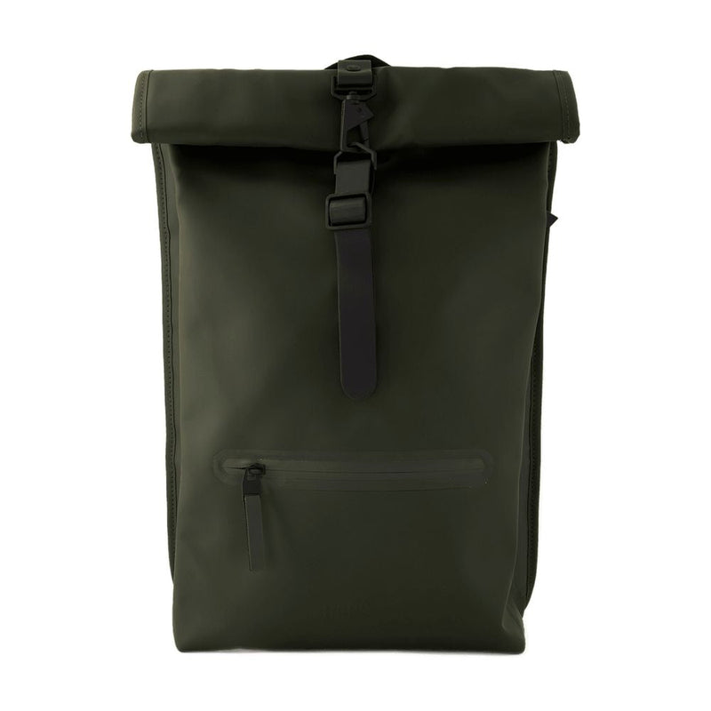 Rains Roll-Top Synthetic Backpack — Green