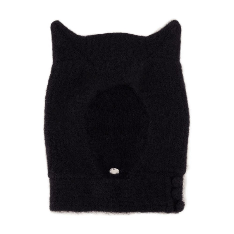 Coperni Copsa06y3005-Blk Knitted Horn Beanie — Black Wool Beanies