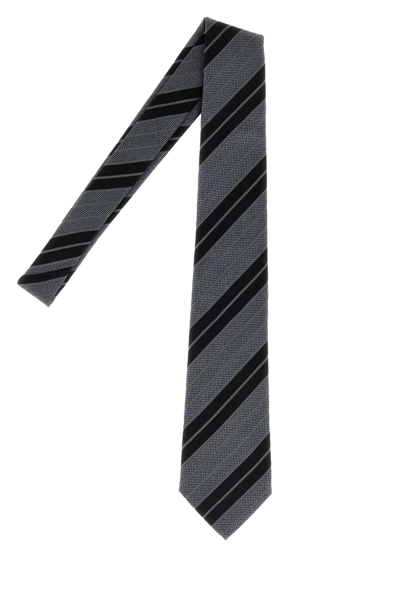 Saint Laurent Rayures Necktie — Gray Exterior: Silk Lining: Neckties