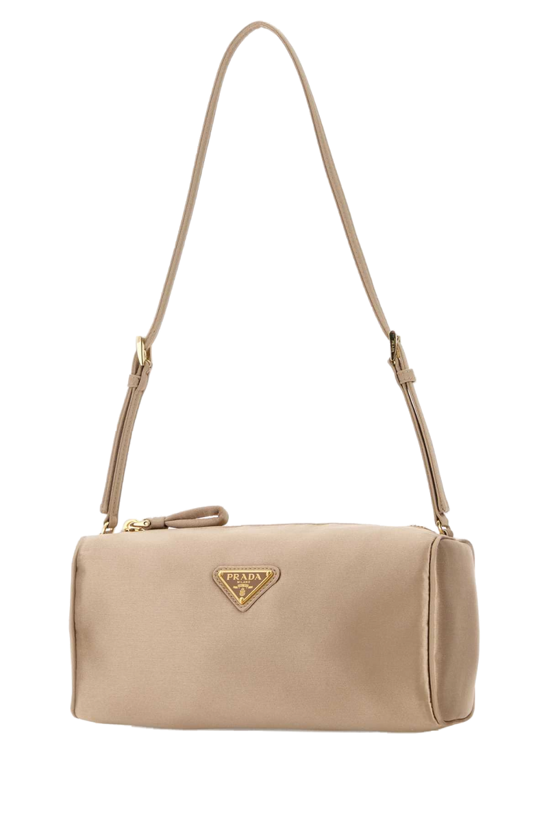 Prada Satin Shoulder Bag — Beige