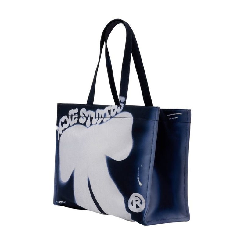 Acne Studios Logo-Graphic Cotton Tote Bag — Blue
