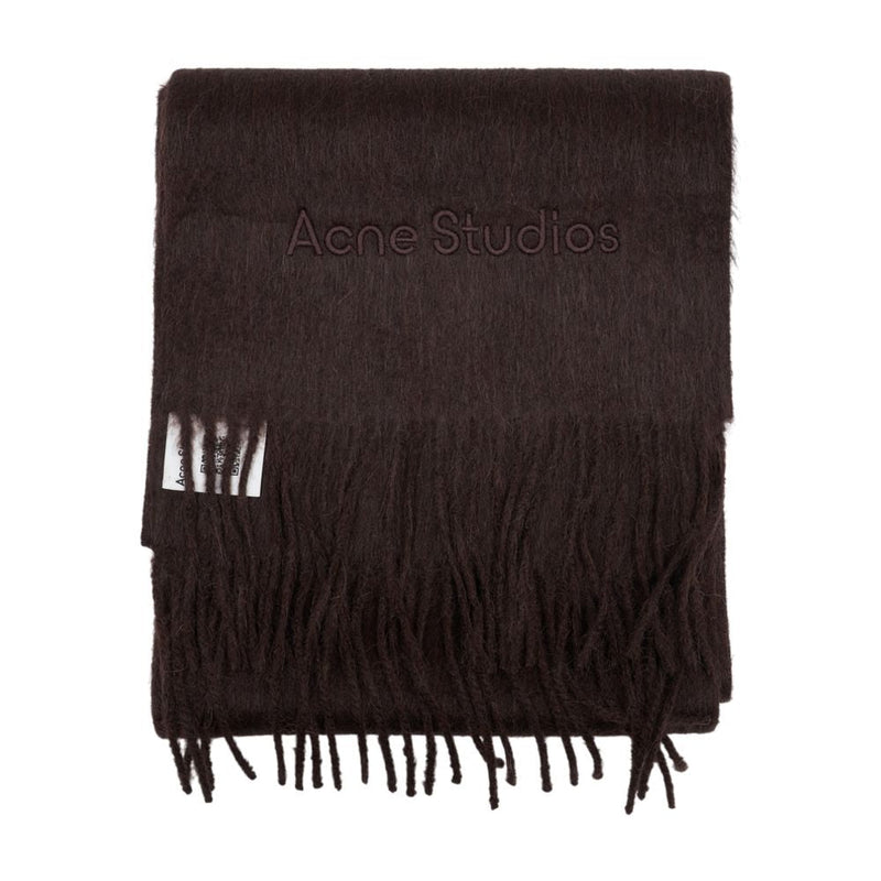Acne Studios Wool Fringed Scarf — Brown Scarfs