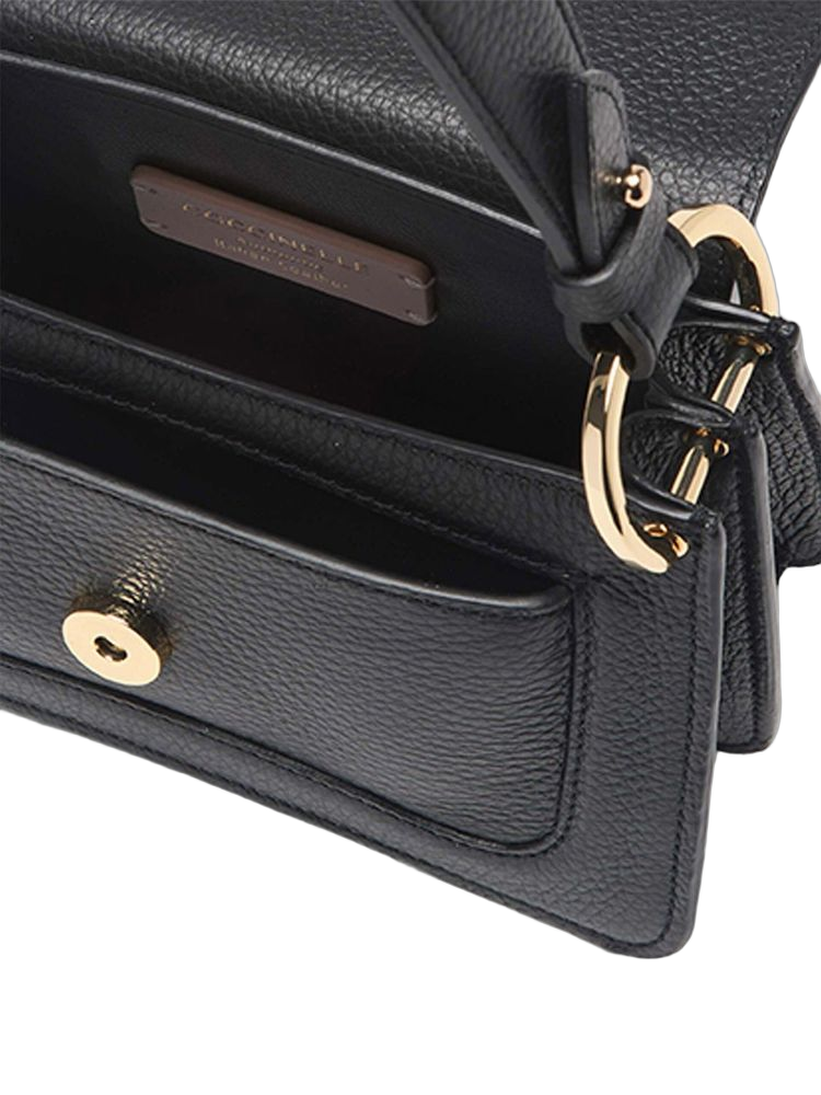 Coccinelle C-Me Shoulder Bag — Black Cowhide
