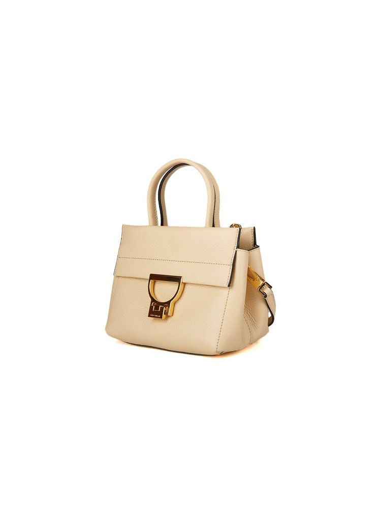 Coccinelle Arlettis Top Handle Bag — Beige Cowhide