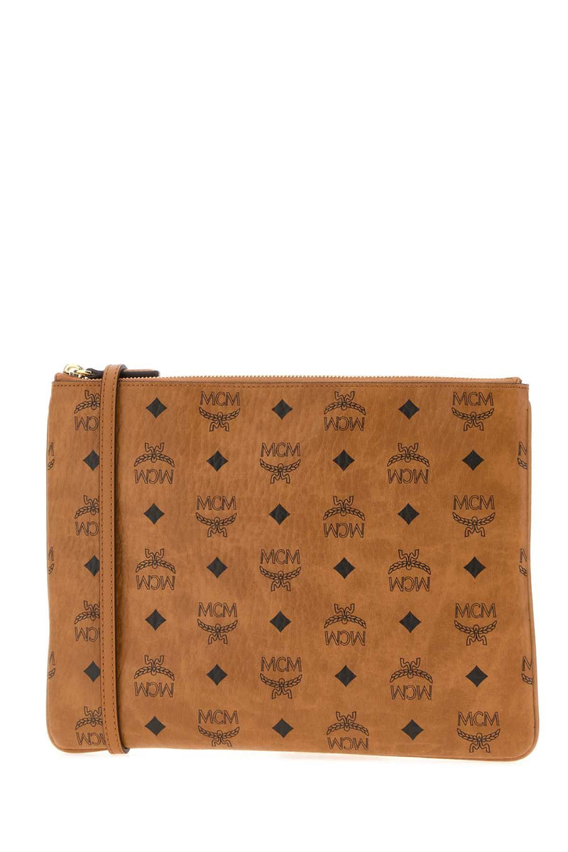 Mcm Aren Visetos Crossbody Bag — Cognac