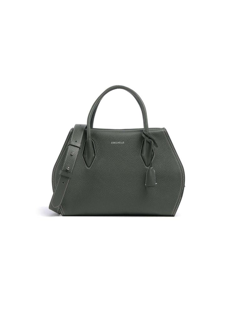 Coccinelle Lord Top Handle Bag — Green Cowhide