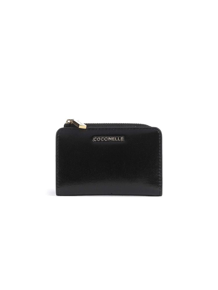 Coccinelle Cowhide Leather Card Case — Black Cases