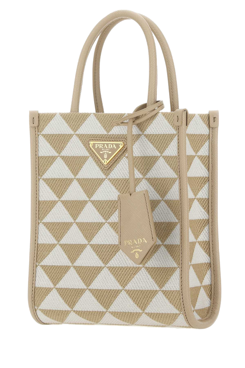 Prada Symbole Top Handle Bag — Beige