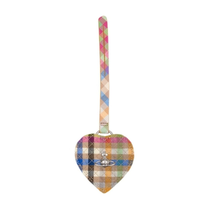 Vivienne Westwood Argyle Wool Heart Mirror Keychain Charm — Multicolor Belt