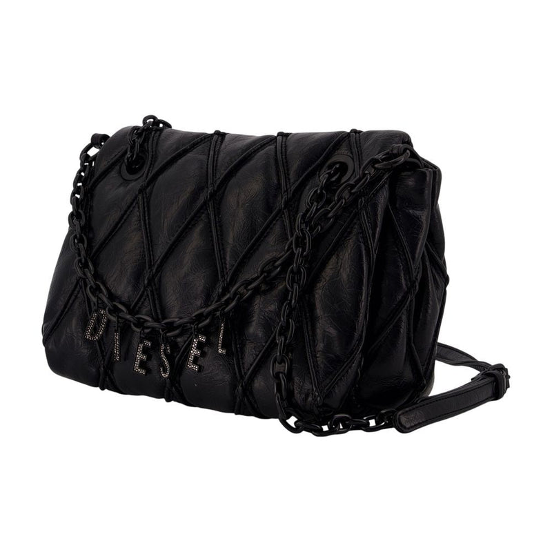 Diesel Charm-D Shoulder Bag — Black Faux_leather