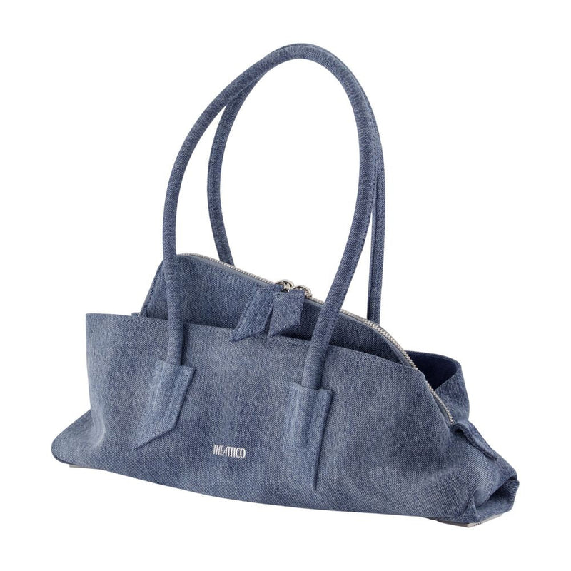 The Attico Shoulder Bag — Blue Cotton
