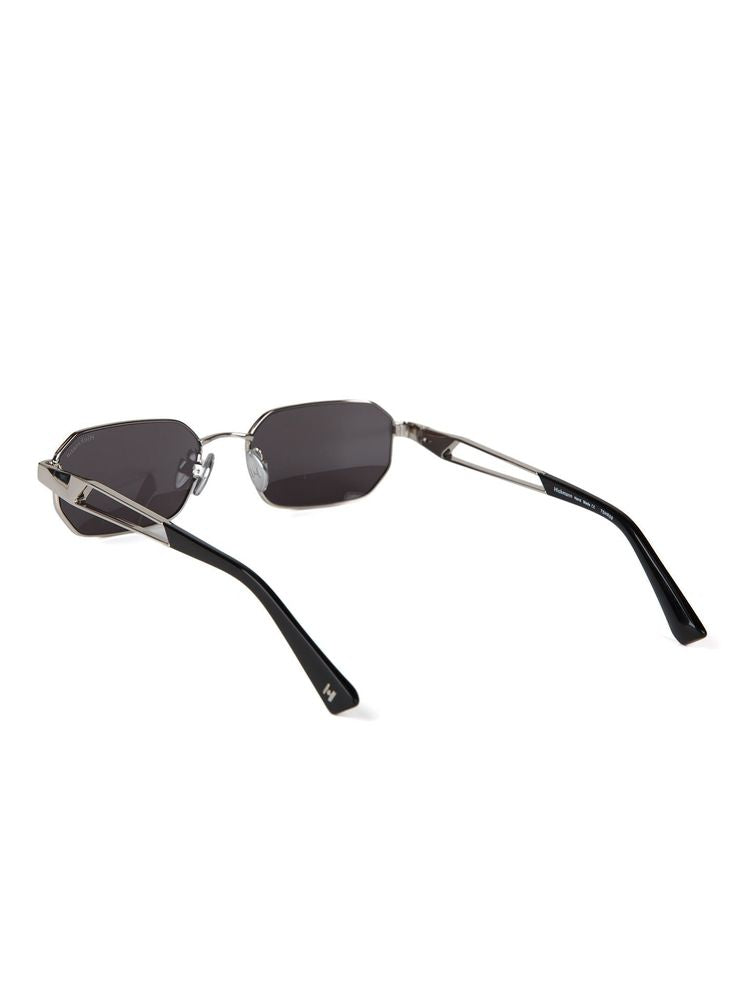Hickmann Hi3248 Metal Rectangle-Frame Sunglasses — Silver