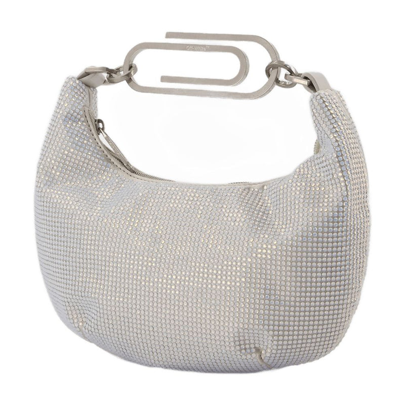 Off-White Crystal-Embellished Shoulder Bag — Silver Others