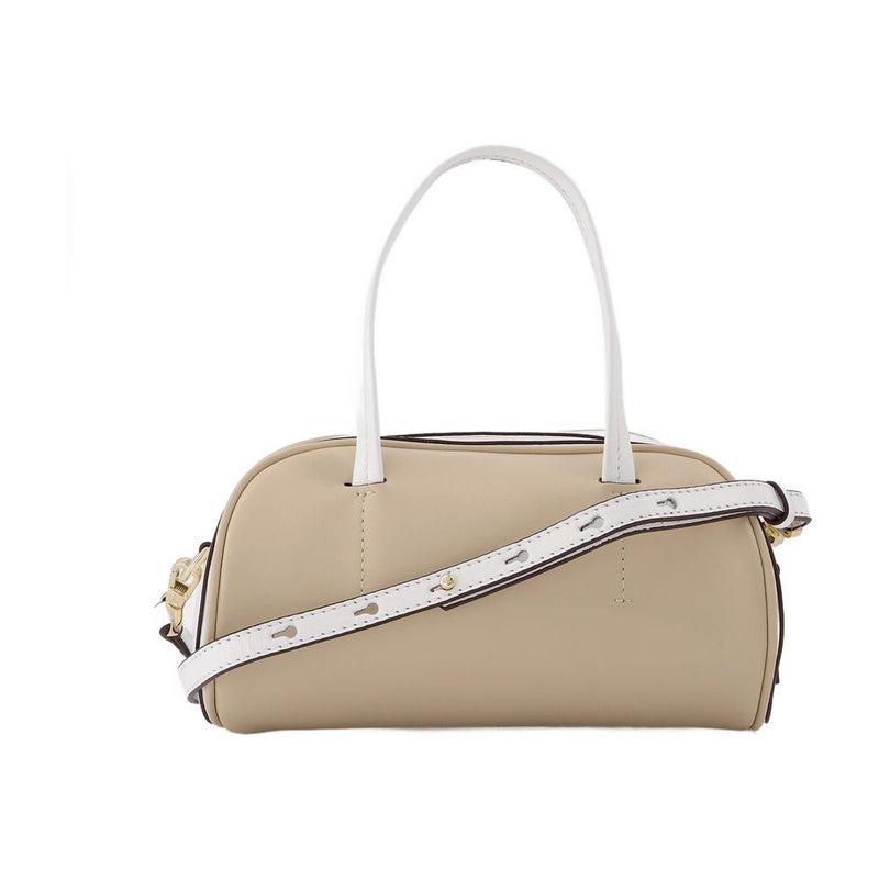 Manu Atelier Hourglass Shoulder Bag — Beige Leather