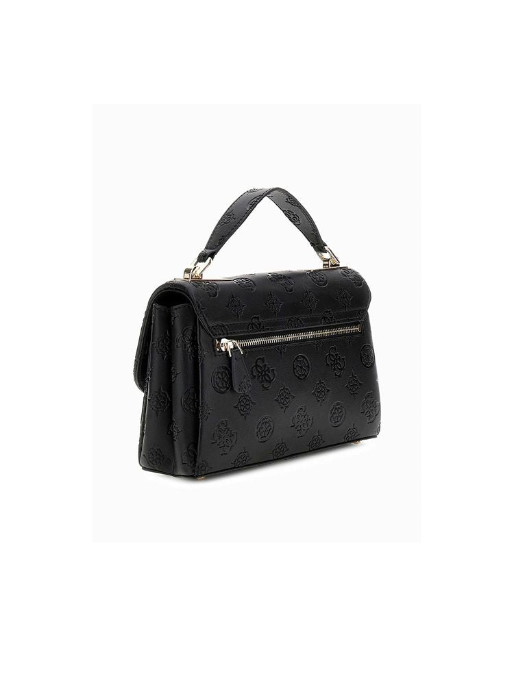 Guess Top Handle Bag — Black Polyurethane