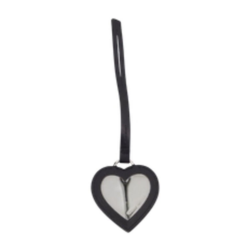 Vivienne Westwood Heart Mirror Charm Hair Clip — Black Calfskin Headbands