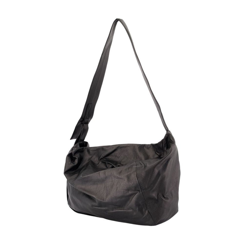 Yohji Yamamoto Puff M Shoulder Bag — Black Cowhide