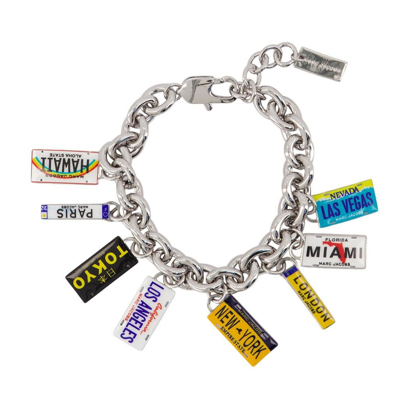 Marc Jacobs State Plate Charm Bracelet — Silver Metal Bracelets