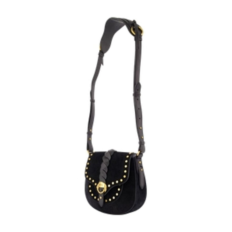 Isabel Marant Studded Calfskin Crossbody Bag — Black
