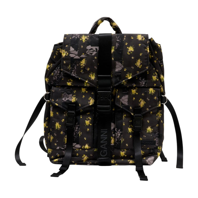 Ganni Re Tech Backpack — Black Synthetic