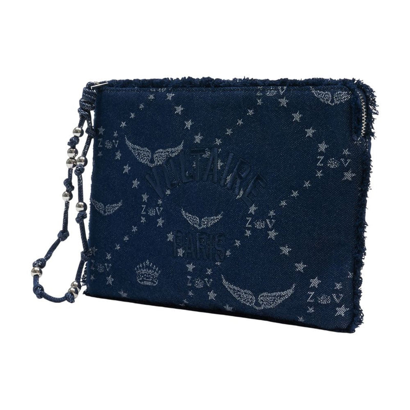 Zadig & Voltaire Angel Clutch — Navy Cotton