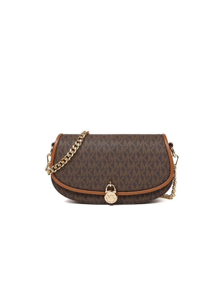 Michael Kors Mila Crossbody Bag — Brown Polyvinyl Chloride