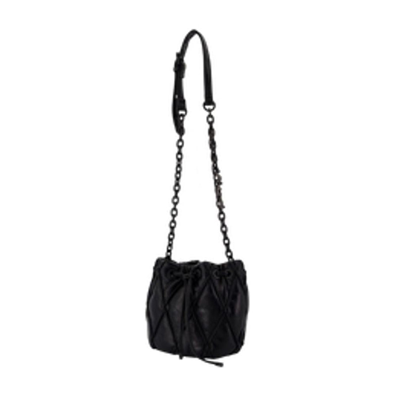 Diesel Charm-D Shoulder Bag — Black Cotton