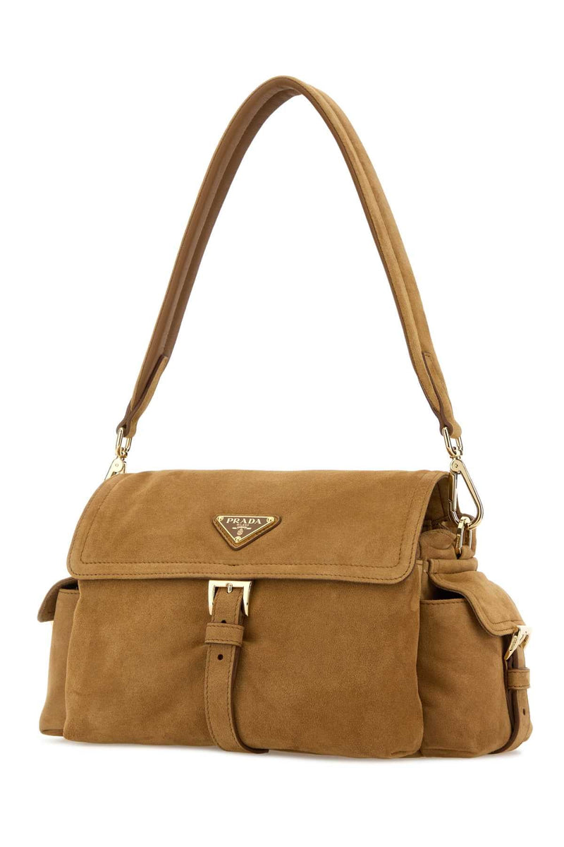 Prada Pattina Shoulder Bag — Camel