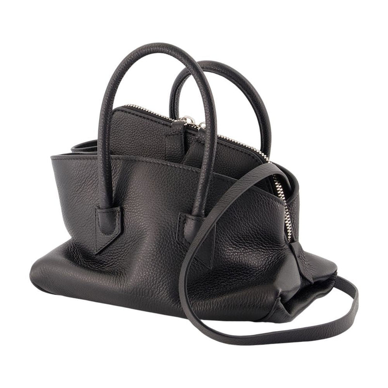 The Attico La Passeggiata Top Handle Bag — Black Calfskin