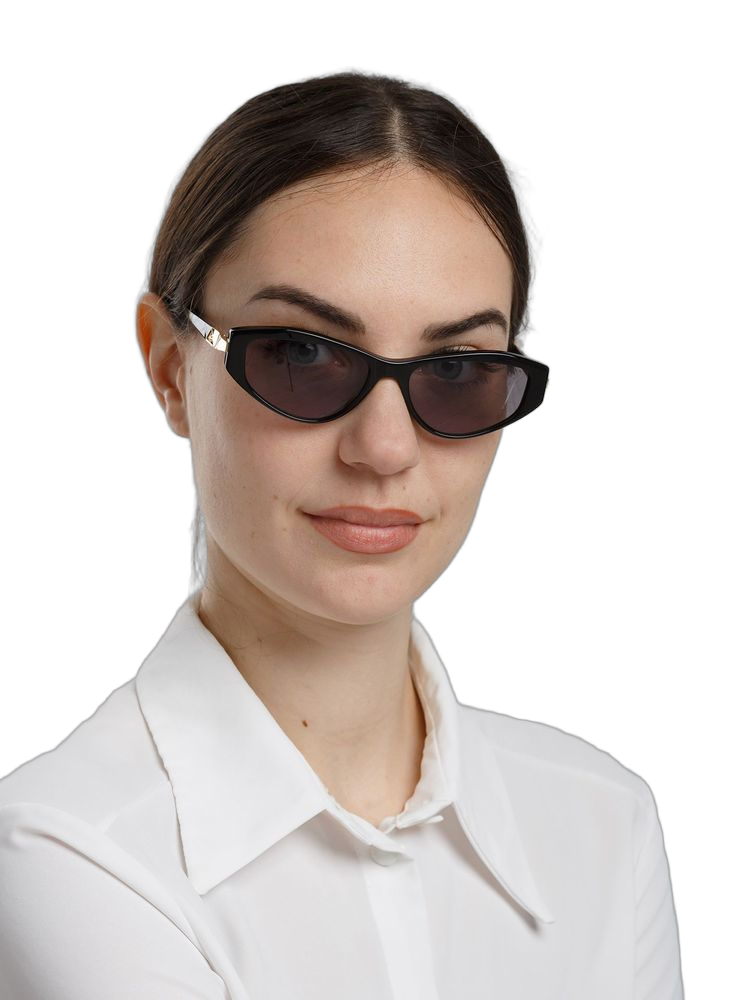 Hickmann Hi9303 Acetate Cat-Eye Sunglasses — Black