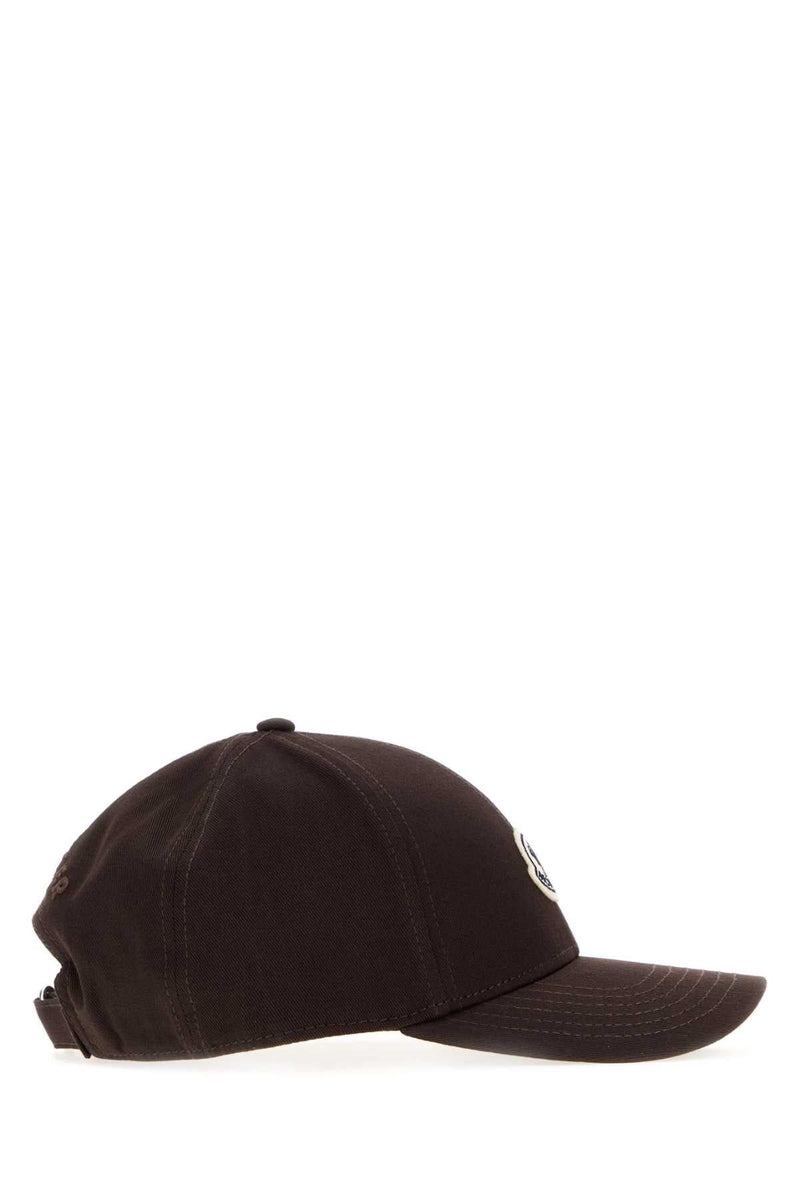 Moncler Baseball Logo-Embroidered Cotton Cap — Brown Caps