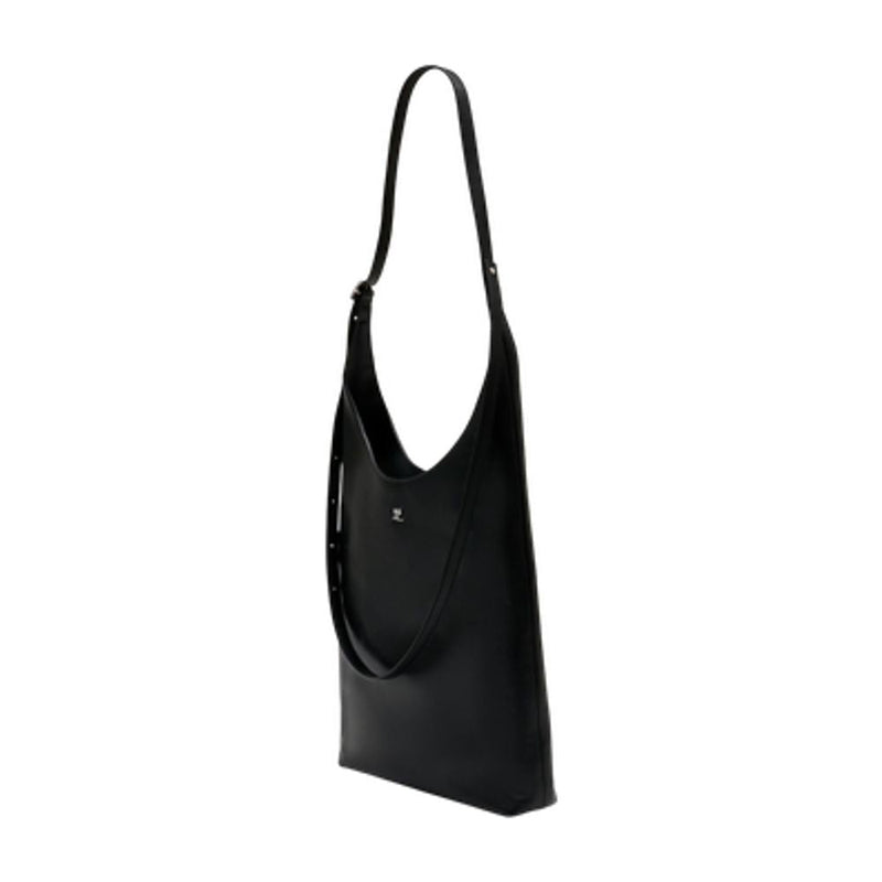 Courrèges Melt Shoulder Bag — Black Calfskin