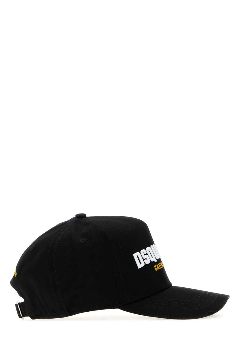 Dsquared2 Bcm103105c00001 Logo-Embroidered Baseball Cap — Black Exterior: Cotton Caps