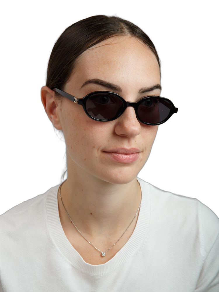 Furla Sfu972 Acetate Oval-Frame Sunglasses — Black