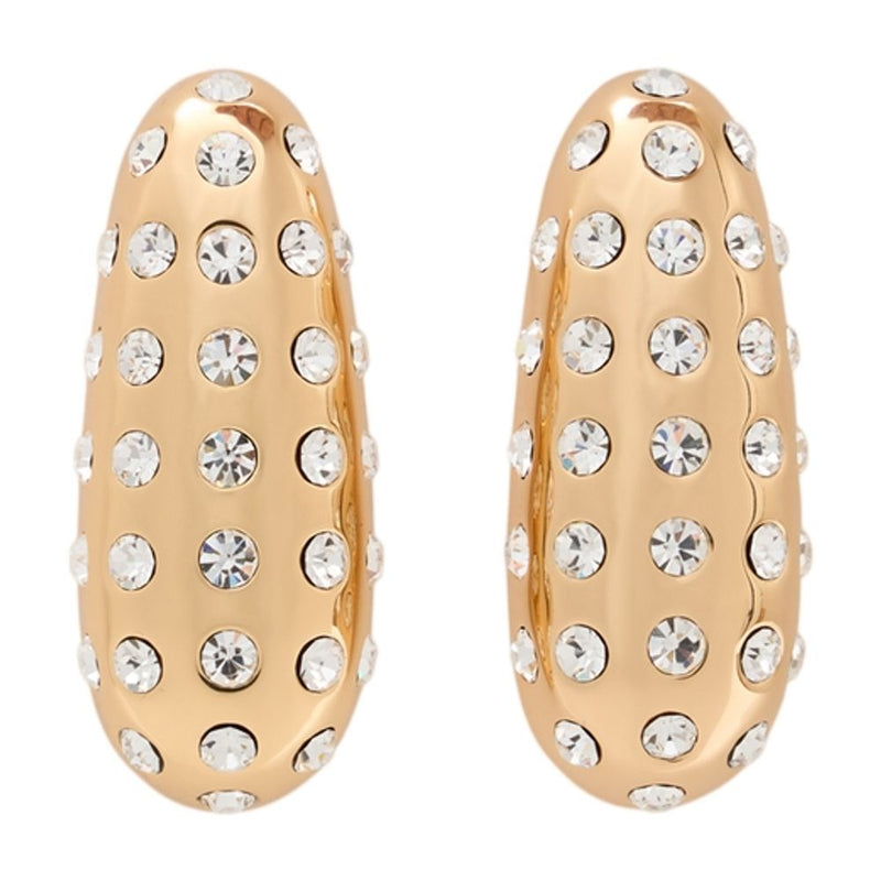 Self-Portrait Crystal Bar Earrings — Gold Metal