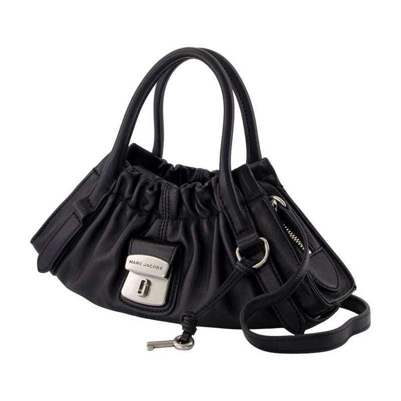 Marc Jacobs Gathered Lambskin Shoulder Bag — Black