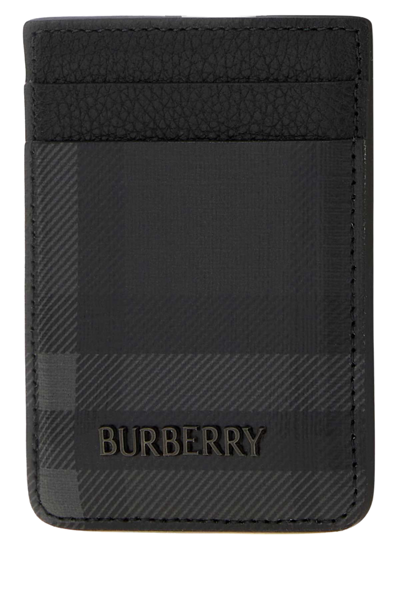 Burberry Magnetic Card Case — Black Exterior: Cotton Calf Wallet