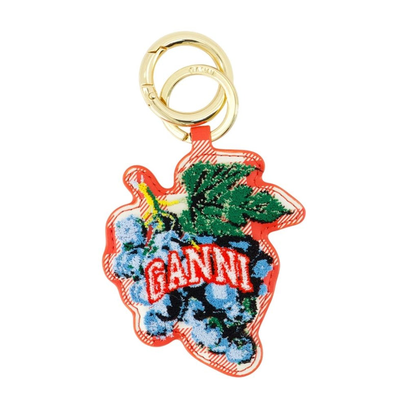 Ganni Gingham Calfskin Key Charm — Red Belt Buckles
