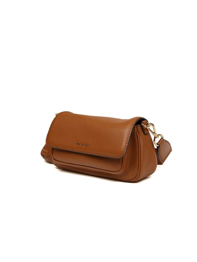 Michael Kors Leather Flap Crossbody Bag — Brown