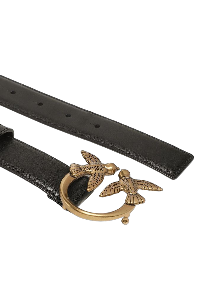Pinko Love Berry Belt — Black Lamb Leather