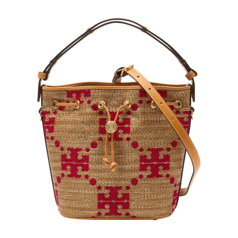 Tory Burch T-Monogram Shoulder Bag — Beige Synthetic