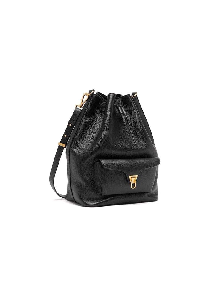 Coccinelle Beat Generatio Shoulder Bag — Black Genuine Leather