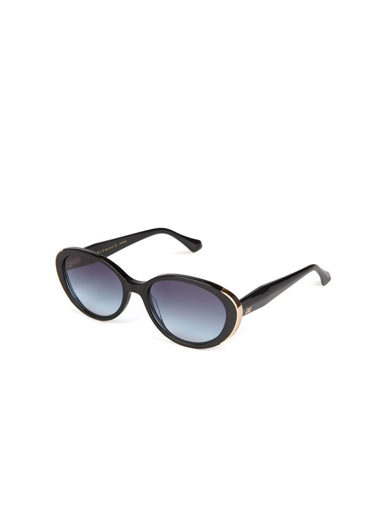 Ana Hickmann Ah9525 Gradient Blue Lens Sunglasses — Black Acetate