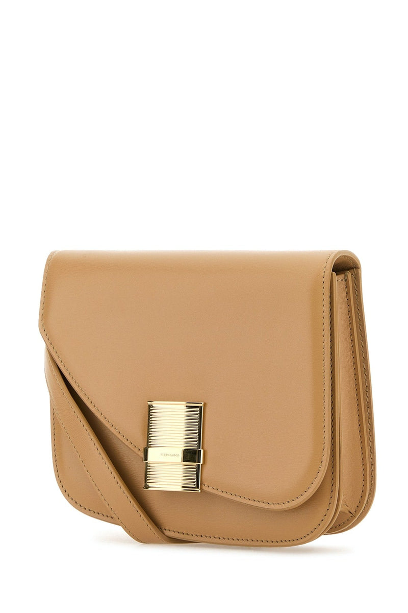 Ferragamo Ligcamligcam Crossbody Bag — Beige Calf Lamb Liningcalf