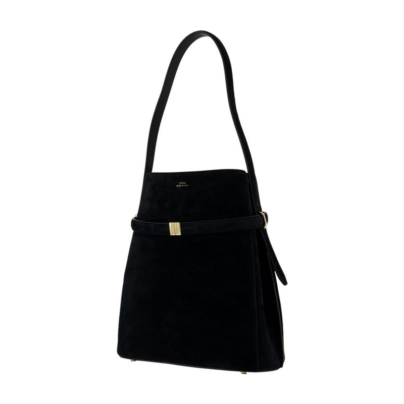 Toteme Belted Calfskin Shoulder Bag — Black