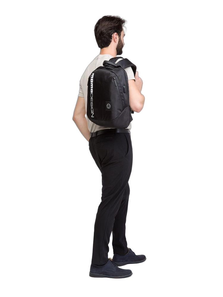 Momo Design Utilitarian Polyester Backpack — Black Hand Bags