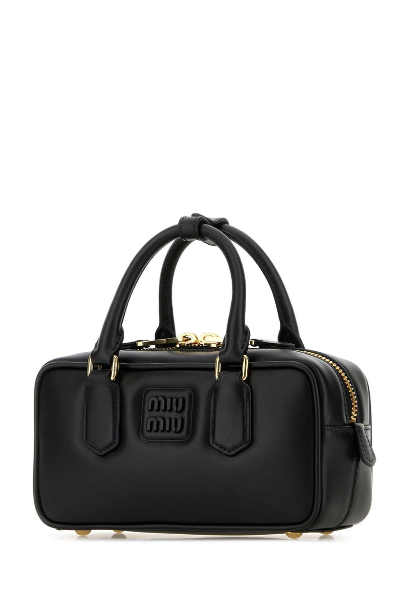 Miu Miu Arcadie Top Handle Bag — Black Vitello