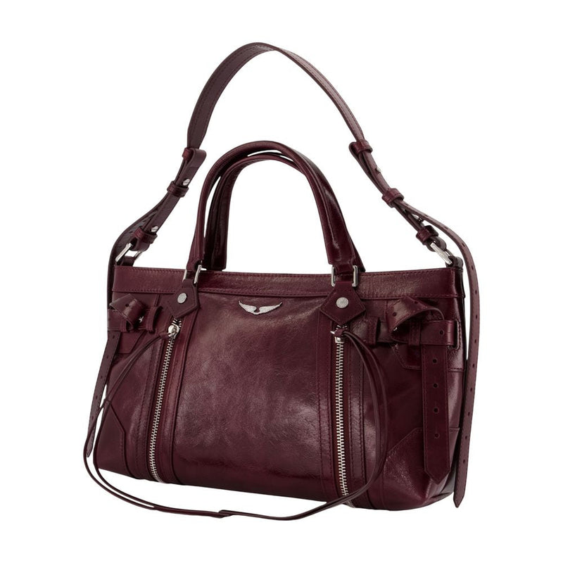 Zadig & Voltaire Sunny Rider Shoulder Bag — Burgundy Cowhide