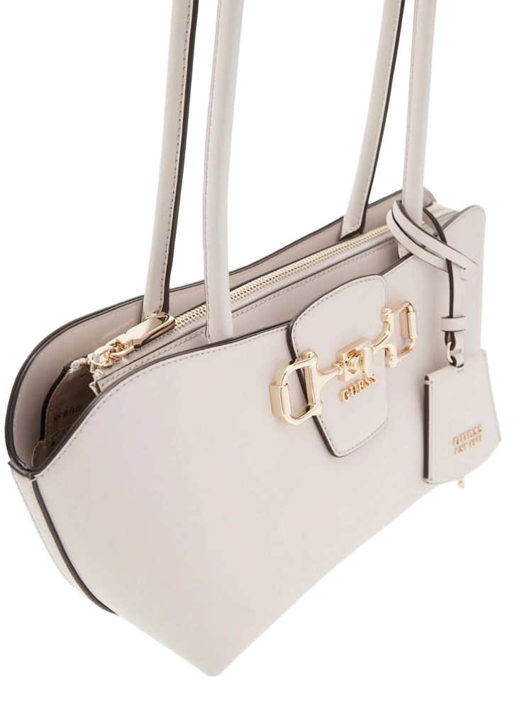 Guess Structured Polyurethane Shoulder Bag — Beige