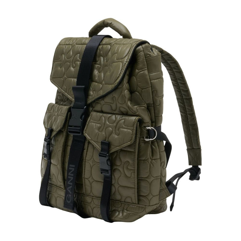 Ganni Re Tech Backpack — Green Synthetic